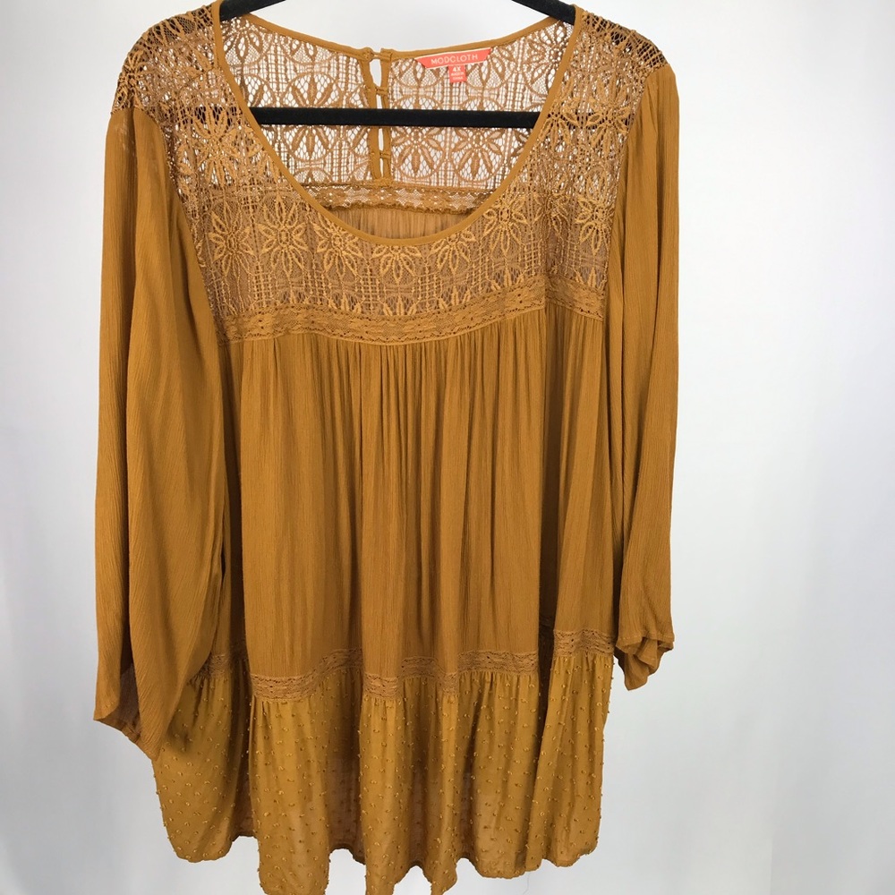 ModCloth 4X Shirt goldenrod color
